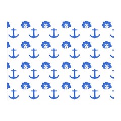 Vintage Face Anchor Blue Double Sided Flano Blanket (mini)  by snowwhitegirl