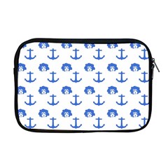 Vintage Face Anchor Blue Apple Macbook Pro 17  Zipper Case by snowwhitegirl