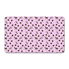 Pink Deer Pattern Magnet (rectangular) by snowwhitegirl