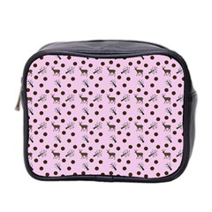 Pink Deer Pattern Mini Toiletries Bag (two Sides) by snowwhitegirl