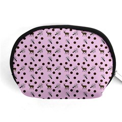 Pink Deer Pattern Accessory Pouch (medium)