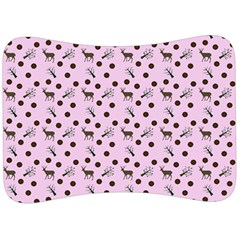 Pink Deer Pattern Velour Seat Head Rest Cushion