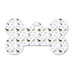 White Deer Pattern Dog Tag Bone (two Sides) by snowwhitegirl