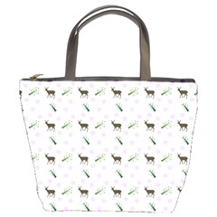 White Deer Pattern Bucket Bag by snowwhitegirl