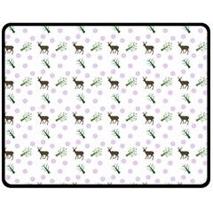 White Deer Pattern Double Sided Fleece Blanket (medium)  by snowwhitegirl