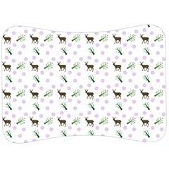 White Deer Pattern Velour Seat Head Rest Cushion