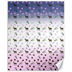 Ombre Deer Pattern Canvas 11  X 14  by snowwhitegirl