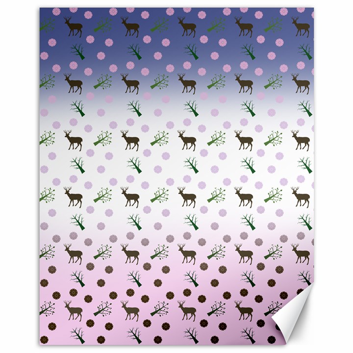 Ombre Deer Pattern Canvas 11  x 14 