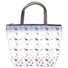 Ombre Deer Pattern Bucket Bag by snowwhitegirl