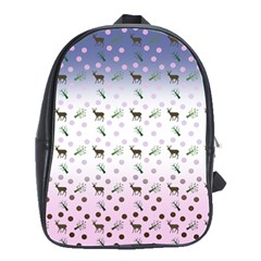 Ombre Deer Pattern School Bag (large) by snowwhitegirl