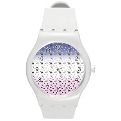 Ombre Deer Pattern Round Plastic Sport Watch (m) by snowwhitegirl