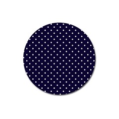 Little  Dots Navy Blue Magnet 3  (round) by snowwhitegirl