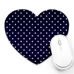 Little  Dots Navy Blue Heart Mousepads Front