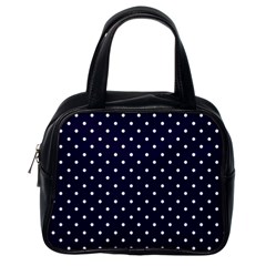 Little  Dots Navy Blue Classic Handbag (one Side) by snowwhitegirl