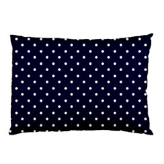 Little  Dots Navy Blue Pillow Case by snowwhitegirl