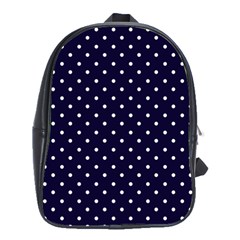 Little  Dots Navy Blue School Bag (Large)