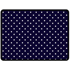 Little  Dots Navy Blue Fleece Blanket (large)  by snowwhitegirl