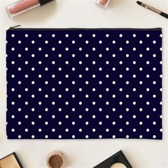 Little  Dots Navy Blue Cosmetic Bag (xxxl) by snowwhitegirl