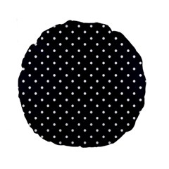 Little  Dots Navy Blue Standard 15  Premium Round Cushions by snowwhitegirl