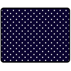 Little  Dots Navy Blue Double Sided Fleece Blanket (medium)  by snowwhitegirl