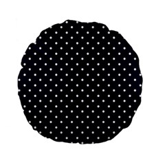 Little  Dots Navy Blue Standard 15  Premium Flano Round Cushions