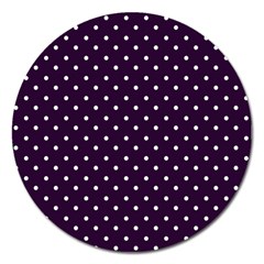 Little  Dots Purple Magnet 5  (round) by snowwhitegirl