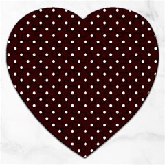 Little  Dots Maroon Jigsaw Puzzle (heart) by snowwhitegirl