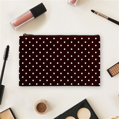 Little  Dots Maroon Cosmetic Bag (medium) by snowwhitegirl