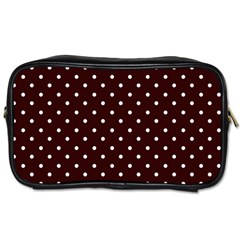 Little  Dots Maroon Toiletries Bag (two Sides) by snowwhitegirl