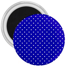 Little  Dots Royal Blue 3  Magnets by snowwhitegirl