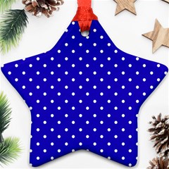 Little  Dots Royal Blue Ornament (star) by snowwhitegirl