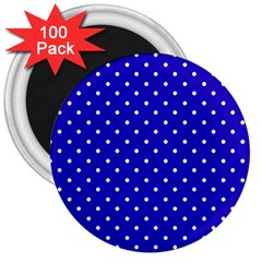 Little  Dots Royal Blue 3  Magnets (100 Pack) by snowwhitegirl