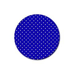 Little  Dots Royal Blue Rubber Round Coaster (4 Pack)  by snowwhitegirl