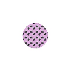 Retro Typewriter Pink Pattern 1  Mini Buttons by snowwhitegirl