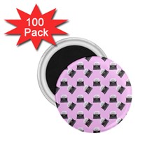 Retro Typewriter Pink Pattern 1 75  Magnets (100 Pack)  by snowwhitegirl