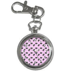 Retro Typewriter Pink Pattern Key Chain Watches by snowwhitegirl