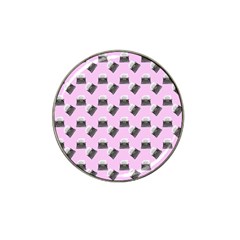 Retro Typewriter Pink Pattern Hat Clip Ball Marker by snowwhitegirl