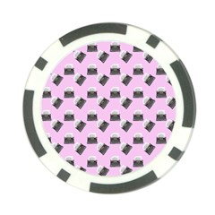 Retro Typewriter Pink Pattern Poker Chip Card Guard by snowwhitegirl