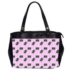 Retro Typewriter Pink Pattern Oversize Office Handbag (2 Sides) by snowwhitegirl