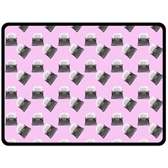 Retro Typewriter Pink Pattern Fleece Blanket (large)  by snowwhitegirl