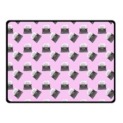 Retro Typewriter Pink Pattern Double Sided Fleece Blanket (small)  by snowwhitegirl