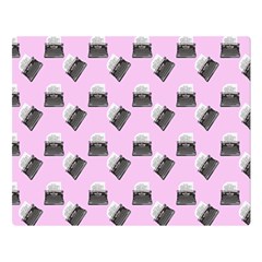 Retro Typewriter Pink Pattern Double Sided Flano Blanket (large)  by snowwhitegirl