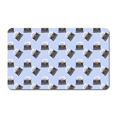 Retro Typewriter Blue Pattern Magnet (rectangular) by snowwhitegirl