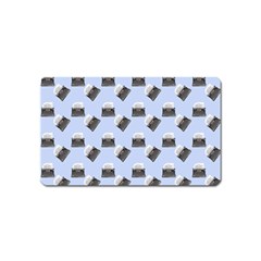 Retro Typewriter Blue Pattern Magnet (name Card) by snowwhitegirl