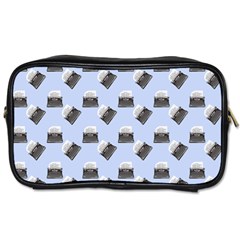 Retro Typewriter Blue Pattern Toiletries Bag (one Side) by snowwhitegirl