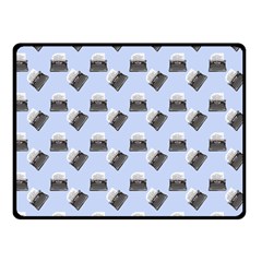 Retro Typewriter Blue Pattern Double Sided Fleece Blanket (small)  by snowwhitegirl