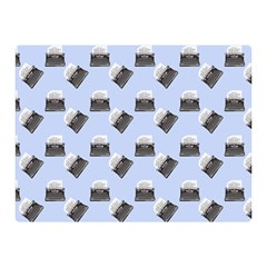 Retro Typewriter Blue Pattern Double Sided Flano Blanket (mini)  by snowwhitegirl