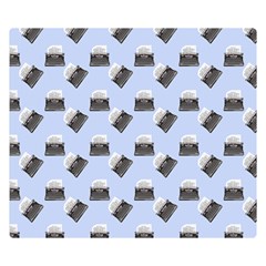 Retro Typewriter Blue Pattern Double Sided Flano Blanket (small)  by snowwhitegirl