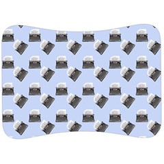 Retro Typewriter Blue Pattern Velour Seat Head Rest Cushion by snowwhitegirl