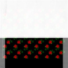 Red Roses Black Rectangular Jigsaw Puzzl by snowwhitegirl